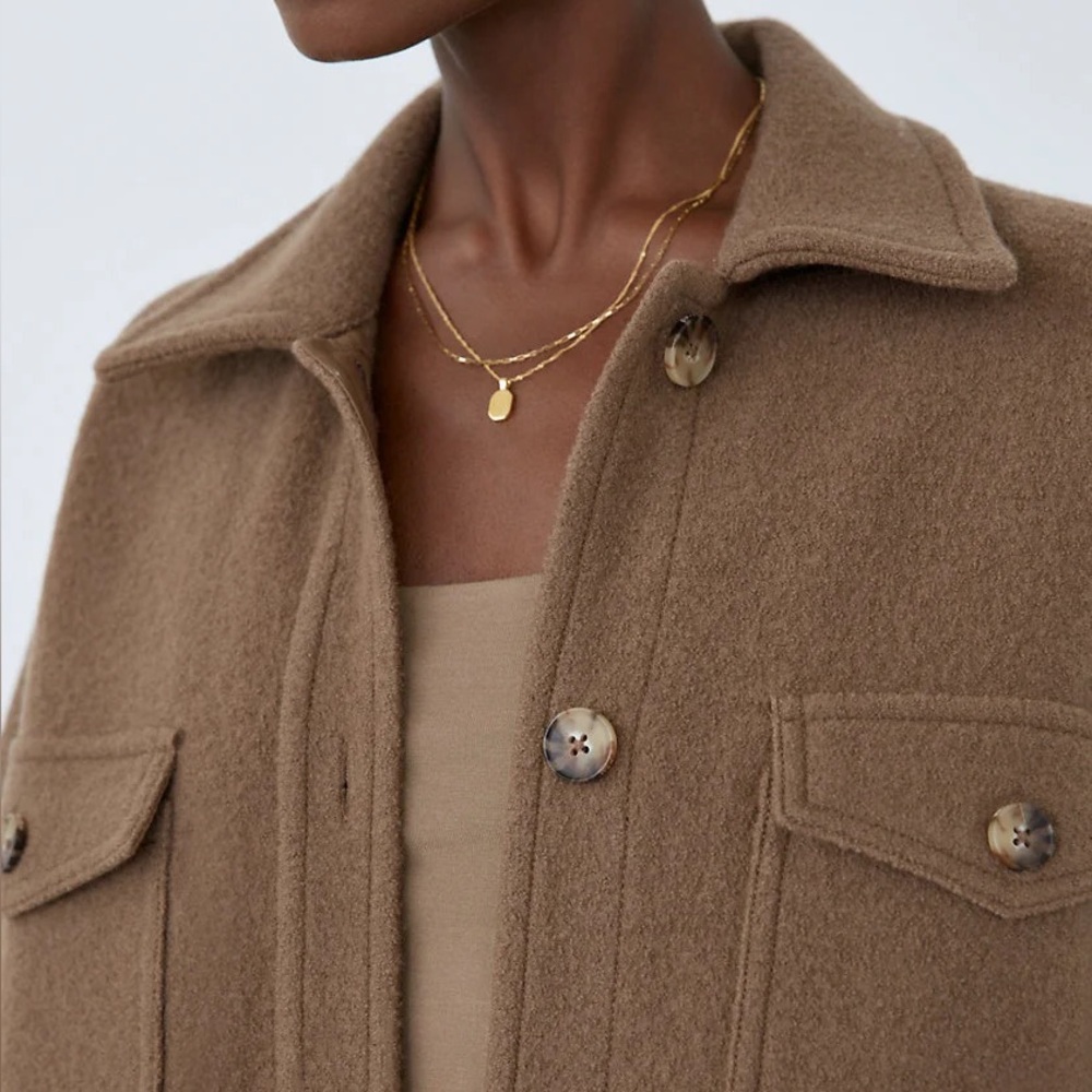 Aritzia Wilfred Free Ganna Long Shirt Jacket - Shitake